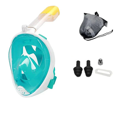 Full Face Snorkel Mask | 180° View | Anti-Fog & Leak-Proof | Kids & Adults