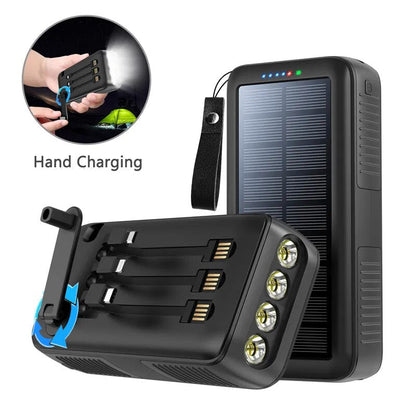 Reliable 61200mAh Solar Power Bank with Hand Crank Feature