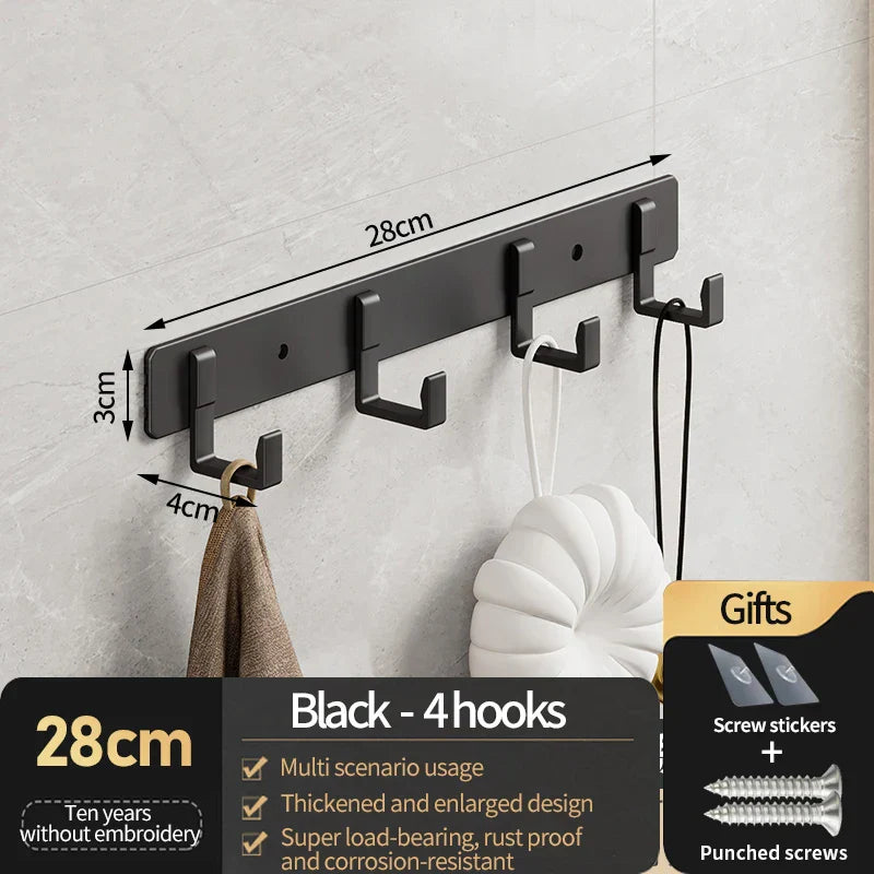 Wall and Door Coat Hooks – Aluminum Hangers for Entryway and Closet, Space-Saving and Durable