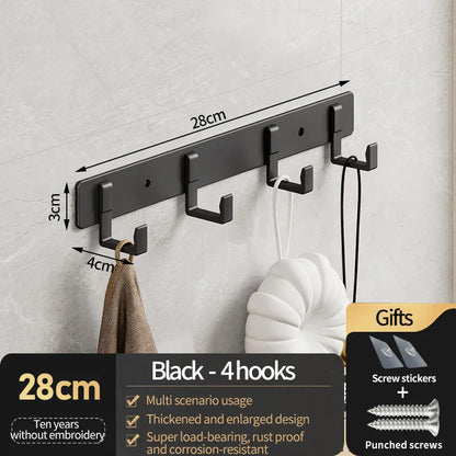 Wall and Door Coat Hooks – Aluminum Hangers for Entryway and Closet, Space-Saving and Durable