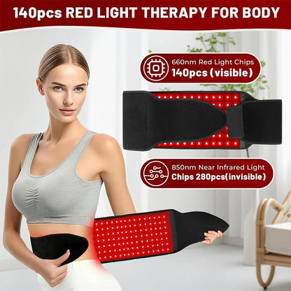 Infrared Light Therapy Wrap for Pain Relief – 660nm & 850nm Belt for Back, Waist, Shoulders & Joints