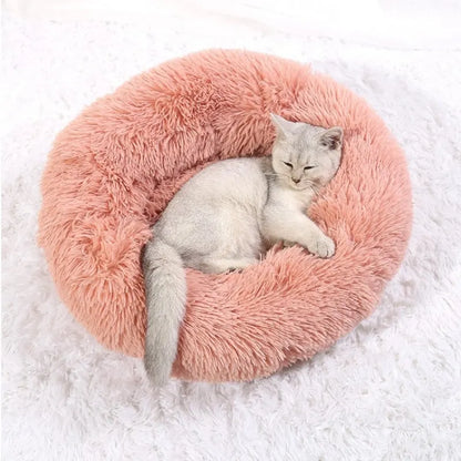 Plush Round Pet Bed – Washable, Non-Slip Design for Comfort