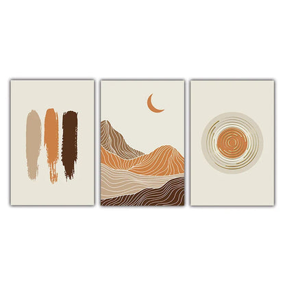 Serene Geometric Landscape Canvas Art for Chic Home Decor