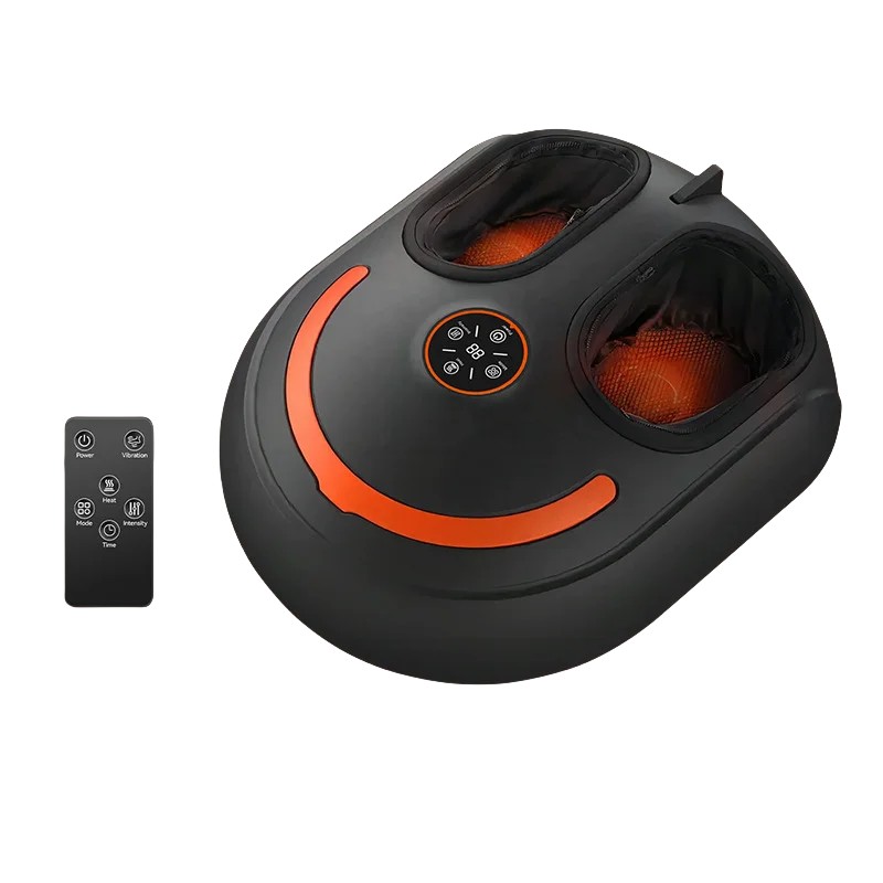 Foot Massager with Heat and Air Compression – 4 Settings, 5 Levels, Vibration, LCD Screen & Remote Control