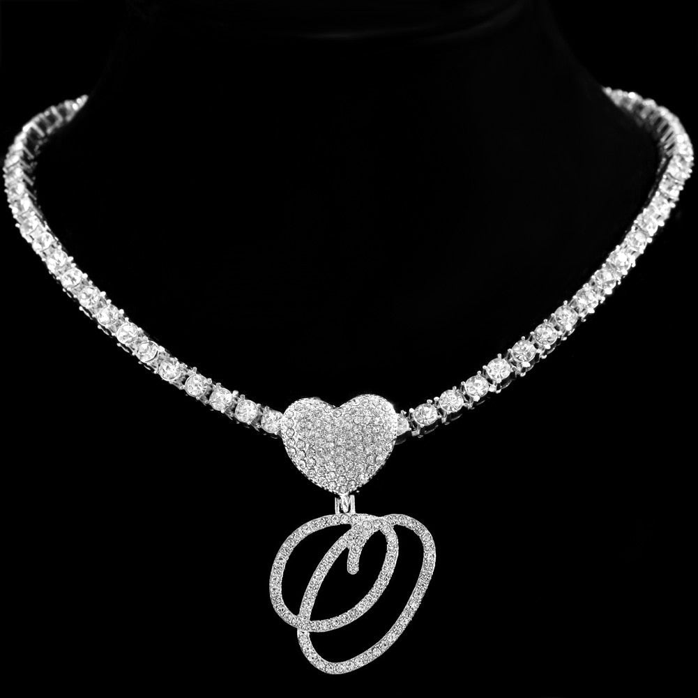 Personalized Crystal Heart Pendant Necklace