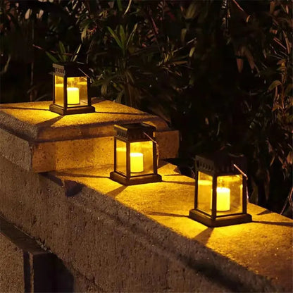 Outdoor Solar Lantern with LED Candle Effect | Waterproof IP44 | Perfect for Garden & Patio