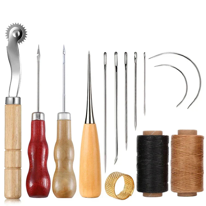 Leather Sewing Kit with Large Needle and Waxed Thread for Repair