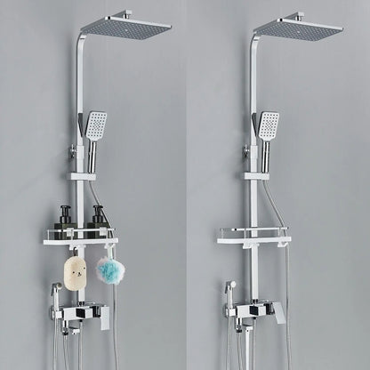 Adjustable Brass Shower System with 4 Functions – RainFlow Luxe Rain Shower Set