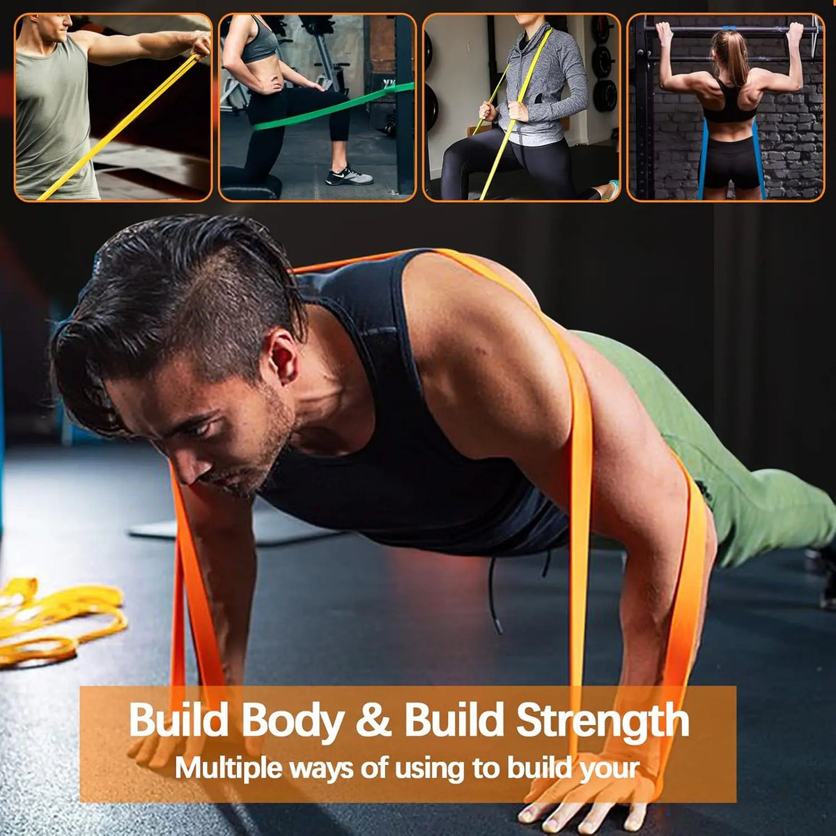 5-Level Resistance Bands Set with Handles, Door Anchor & Carry Bag