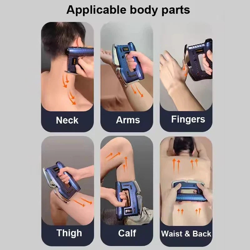 Fascia Scraping Tool with Gua Sha | Microcurrent Massager, Heat & Red Light
