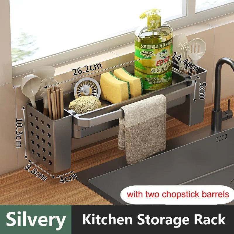 Sink Organizer - Non-Slip & Hygienic - For Sponges, Brushes & Detergent