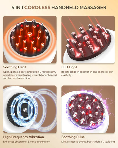 Heat-Enhanced Lymphatic Drainage Massager – Vibrating Body Massager with 3 Modes & 9 Levels of Intensity