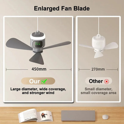 12000mAh Outdoor Camping Fan – Portable Ceiling Air Circulator and Cooler