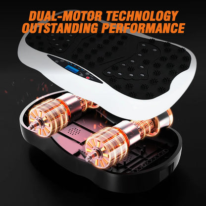 Dual Motor Full Body Vibration Exercise Machine with 120 Speeds and Bands