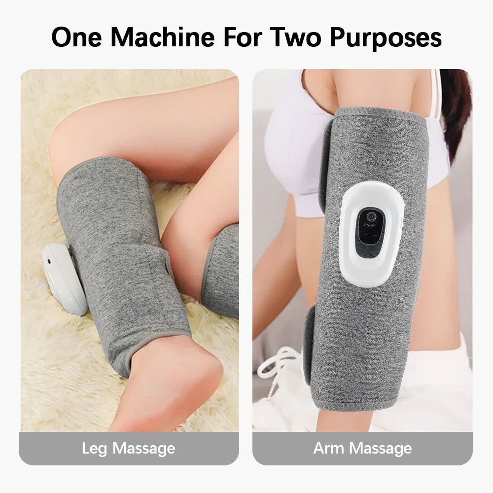 Wireless Leg and Arm Massager with Air Compression, 360° Pressure, 3 Modes, Rechargeable