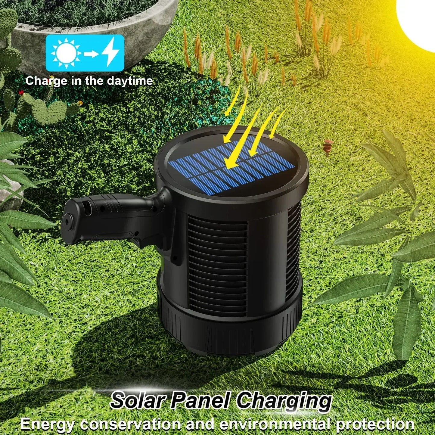 1000X Flashlight – 900,000 Lumens, Solar & USB, Side Light & Power Bank