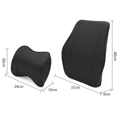 Adjustable Headrest Car Seat Cushion in Leather