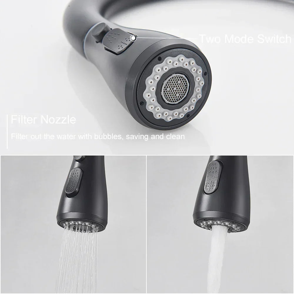 Pull-Out Faucet with Single Lever Mixer – Flexible Shower Function, Stainless Steel, Ideal for Modern Kitchens, Easy Installation