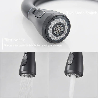 Pull-Out Faucet with Single Lever Mixer – Flexible Shower Function, Stainless Steel, Ideal for Modern Kitchens, Easy Installation