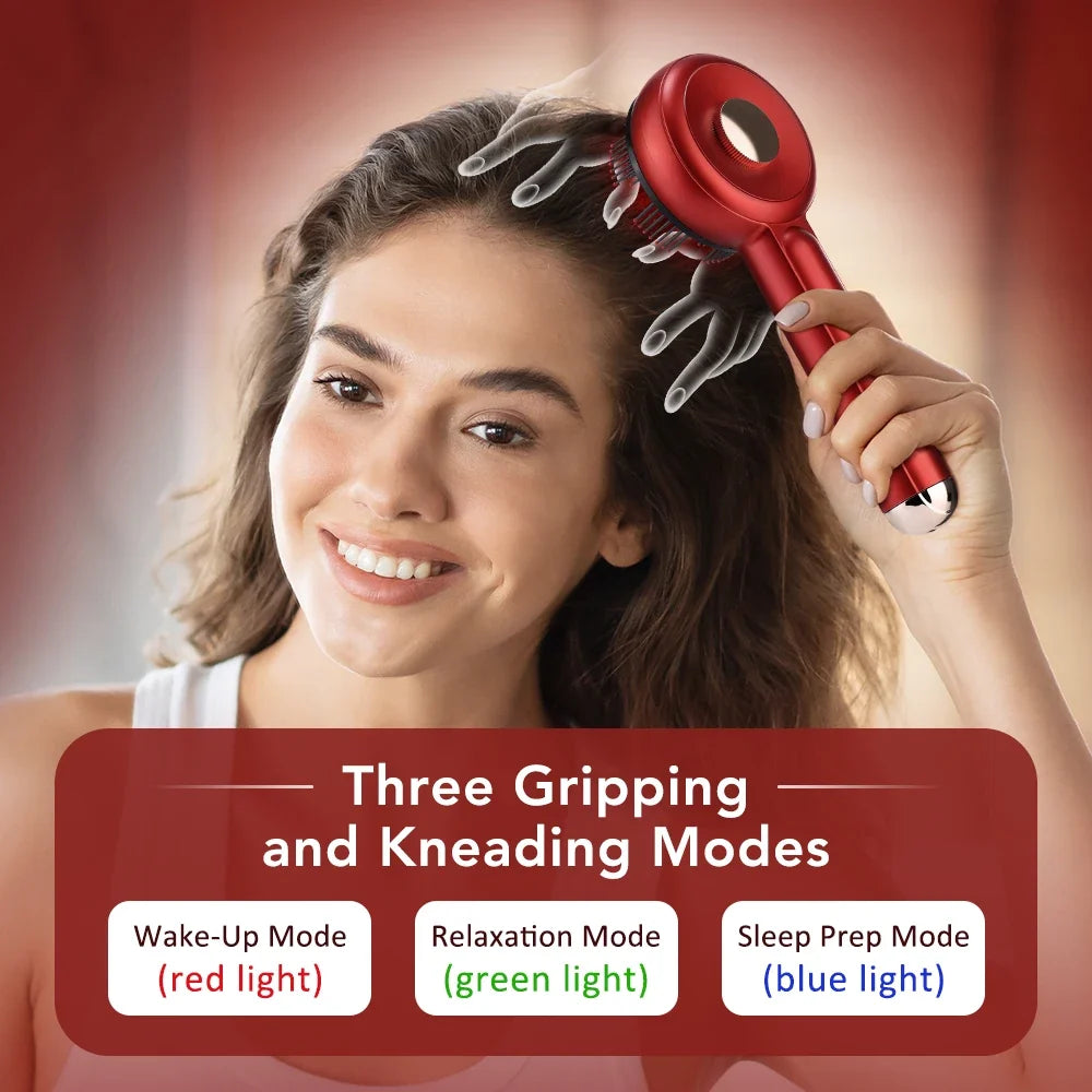 Scalp Comb Massager with 660nm LED Light | 3 EMS Levels, RGB Modes, 6ml Oil Applicator & USB-C