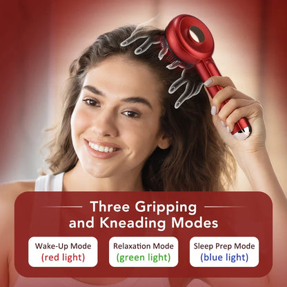Scalp Comb Massager with 660nm LED Light | 3 EMS Levels, RGB Modes, 6ml Oil Applicator & USB-C