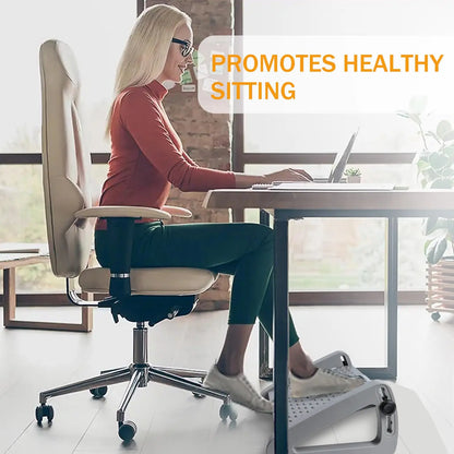 Under Desk Footrest with Massage Rollers – 6 Adjustable Heights & Tilted Design