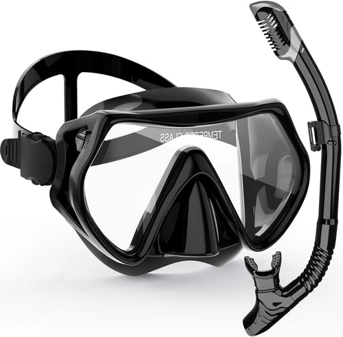 Snorkeling Set with 180° Panoramic View | Dry Snorkel Technology | Comfortable Silicone Mask