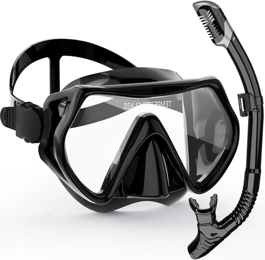 Snorkeling Set with 180° Panoramic View | Dry Snorkel Technology | Comfortable Silicone Mask