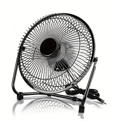 Portable USB Electric Fan – Mini Desk Fan with 2 Speed Settings, 4 Blades, 360° Rotation, 4/6/8 Inch