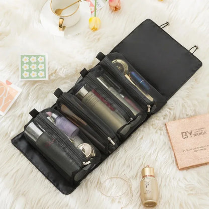 4-in-1 Removable Cosmetic Organizer Bag | Spacious & Portable | Foldable Travel Beauty Case