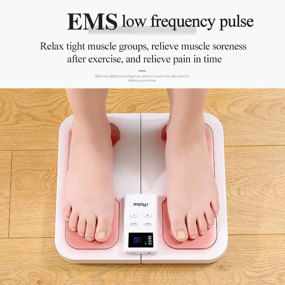 Foldable Foot Massager Mat with EMS, TENS, Heat – 3 Levels & LCD Control