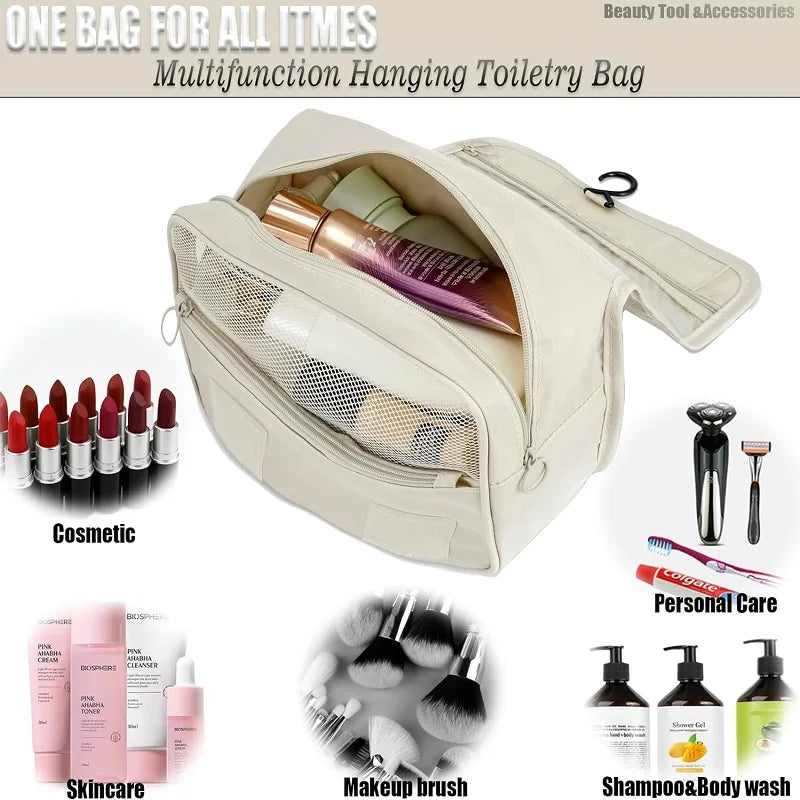 Hanging Toiletry Bag with 6 Compartments | Compact & Water-Resistant | Travel & Everyday Use