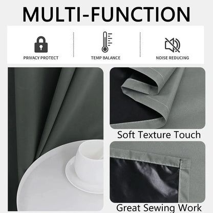 Thermal Lined 100% Blackout Curtains for Privacy and Comfort - Modern Design