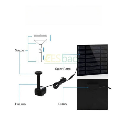Solar-Powered Mini Fountain - Versatile 1.2W Water Feature