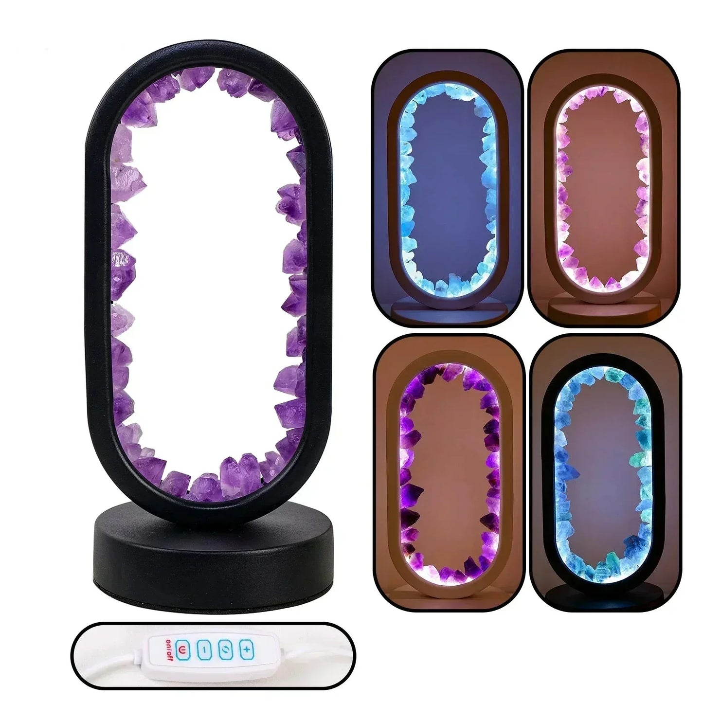 Elegant Natural Crystal Light Fixture – Amethyst Taalita