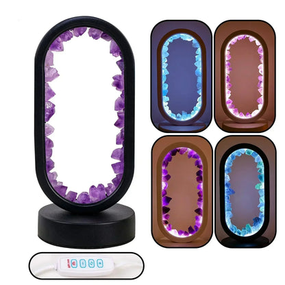 Elegant Natural Crystal Light Fixture – Amethyst Taalita
