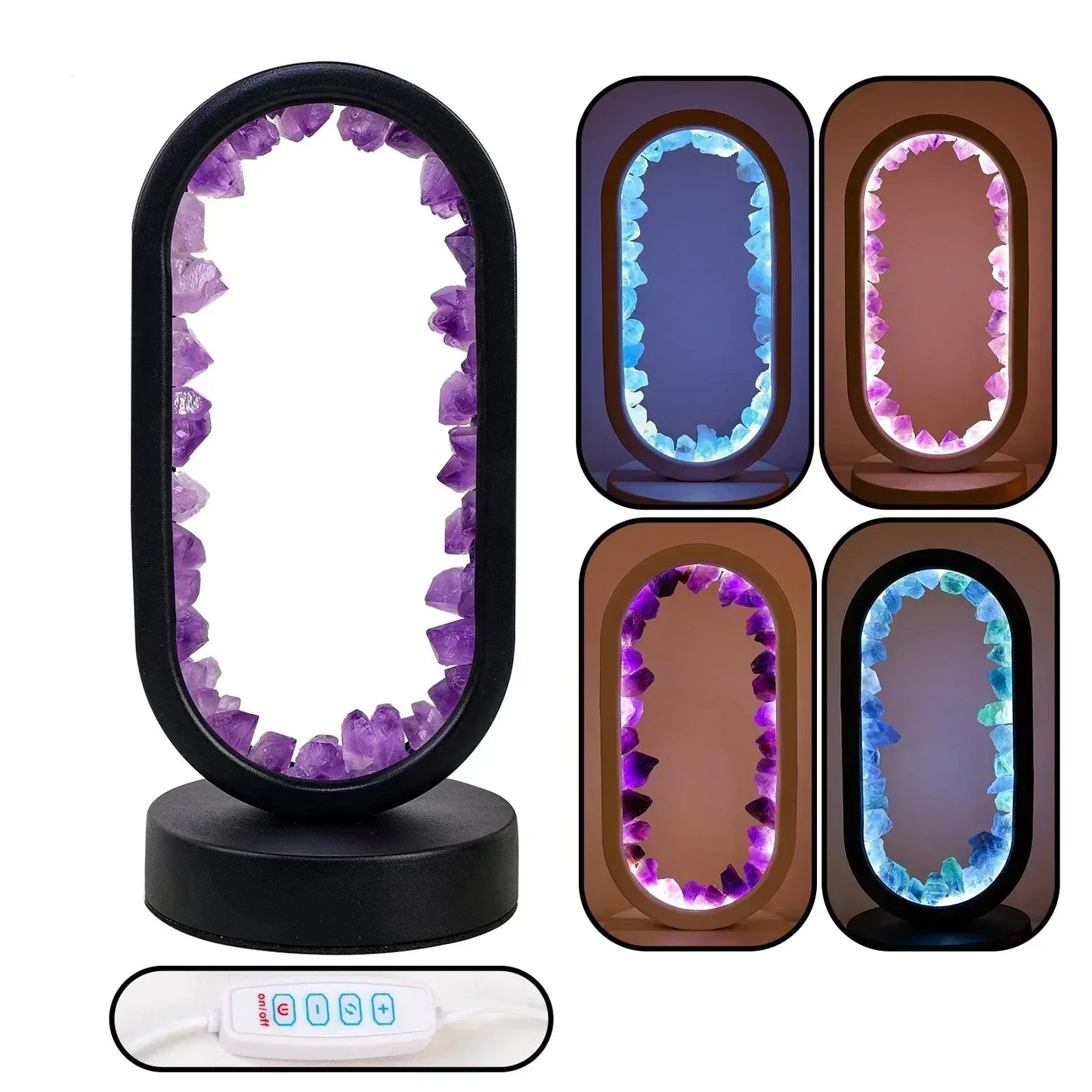 Elegant Natural Crystal Light – Amethyst Taalita Design