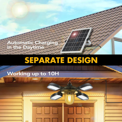 Solar Pendant Light with Remote Control & Motion Sensors – 192 LEDs