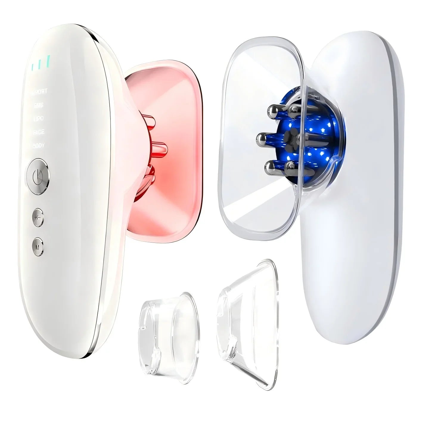 Microcurrent Suction Therapy Device with LED Light - Square & Round Cups, Auto-Off