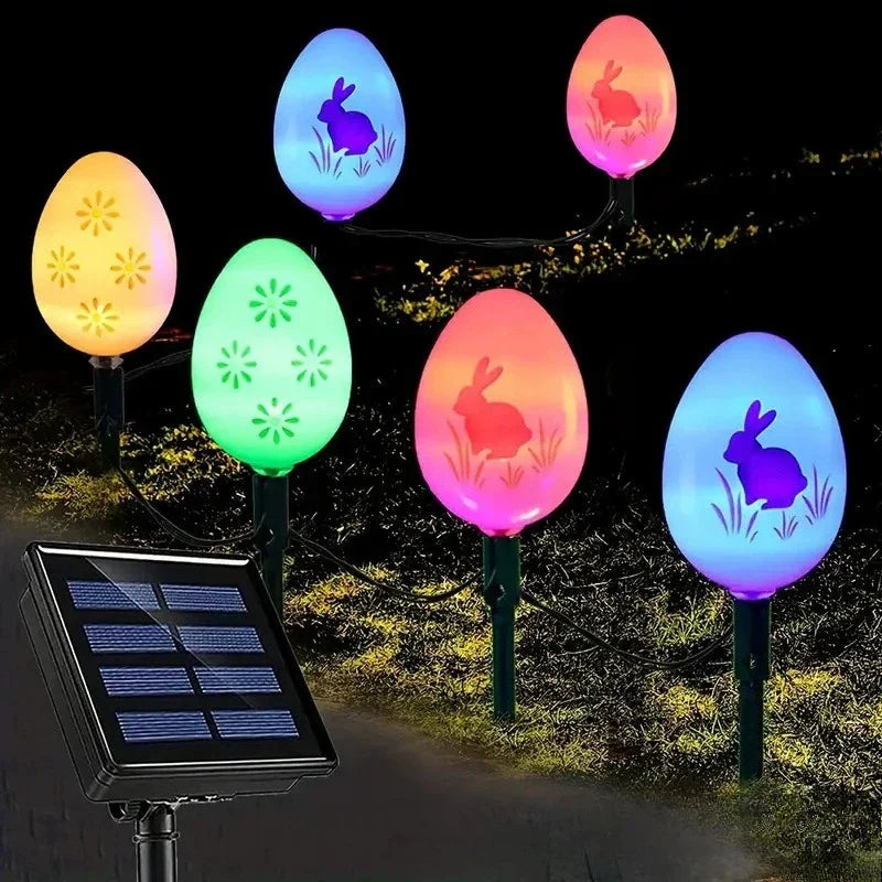 Solar Egg-Shaped LED Outdoor Lights | Weather-Resistant Garden Decor