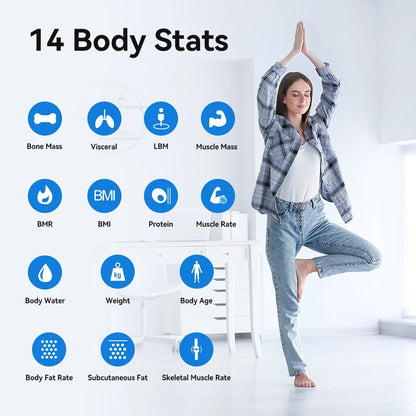 Body Weight Scale with ITO Sensor - 12 Metrics, Bluetooth App, 400 lb Capacity