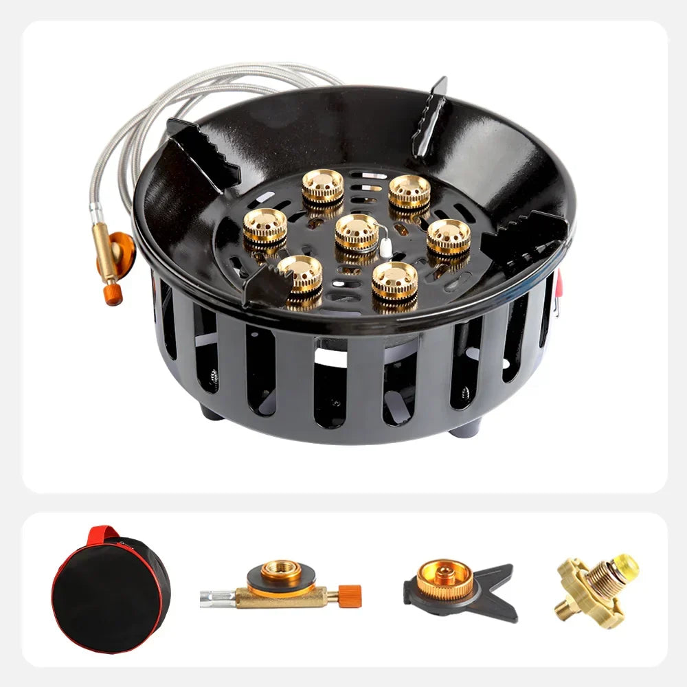 Portable Gas Stove for Camping with Electronic Ignition – 7-Core