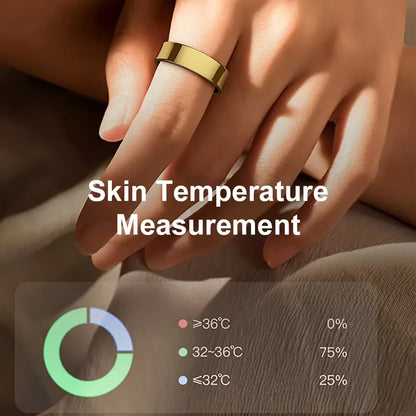 Health Monitoring Ring - Heart Rate, SpO₂, Skin Temperature, Sleep & Fitness Tracker - Waterproof