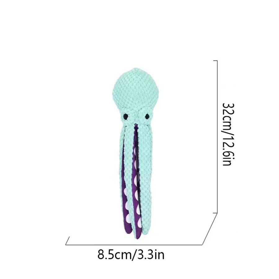 Soft Octopus Chew Toy for Dogs with Squeaker – Dental Care & Fun for All Breeds