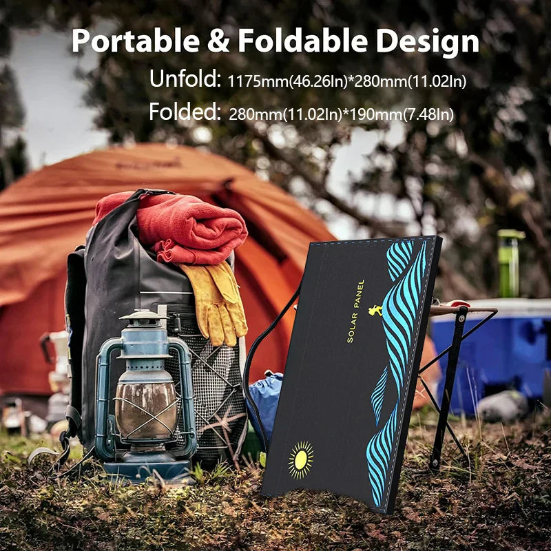 Foldable Solar Panel 300W for Outdoor Use – USB & DC Outputs
