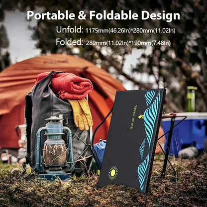 Foldable Solar Panel 300W for Outdoor Use – USB & DC Outputs