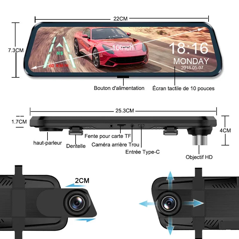 Car Rearview Camera with Full HD Video Recording Capability