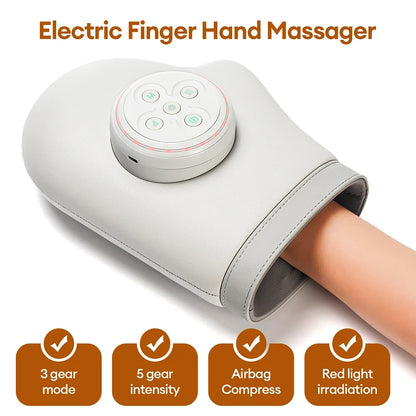 Electric Hand Massager with Heat – Air Compression for Fingers and Wrists