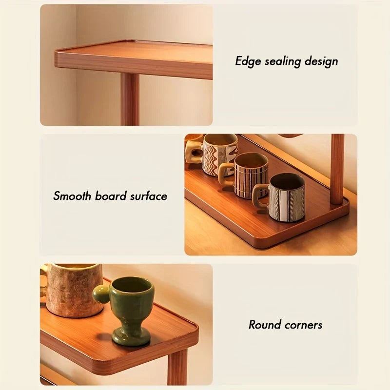 2-Tier Wooden Shelf - Taalita Design