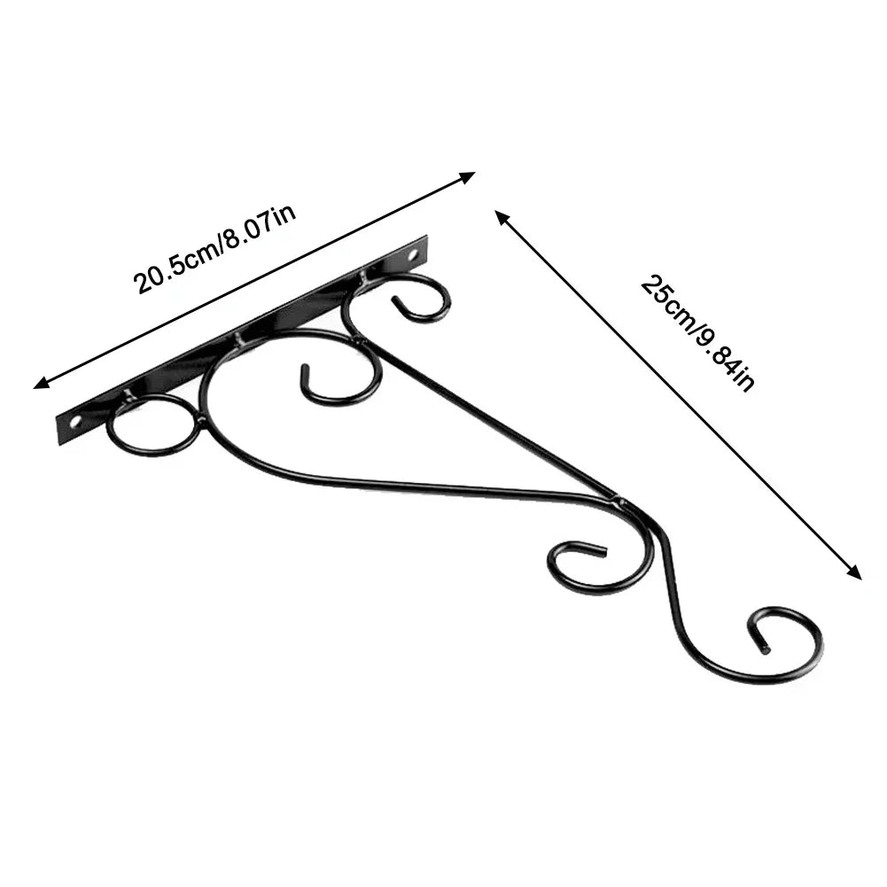 Heavy-Duty Metal Wall Hooks for Plant Hanging | Black Coated | Ideal for Lanterns & Baskets